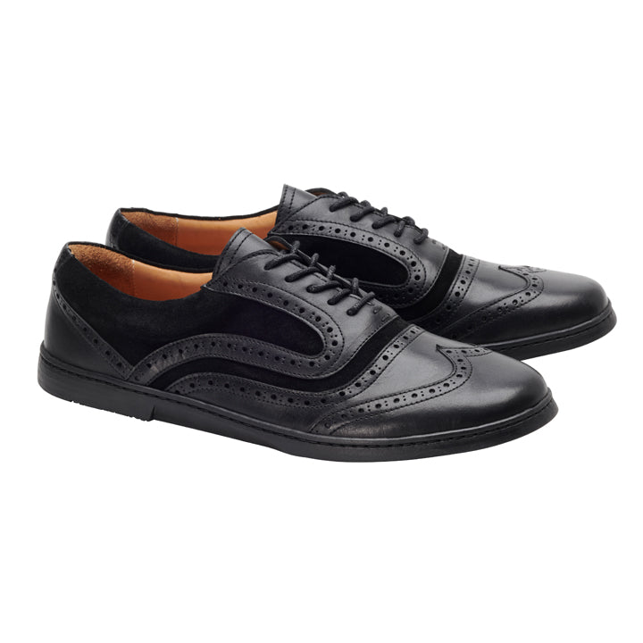 BRIQ Brogue Deep Black - ZAQQ Barfußschuhe