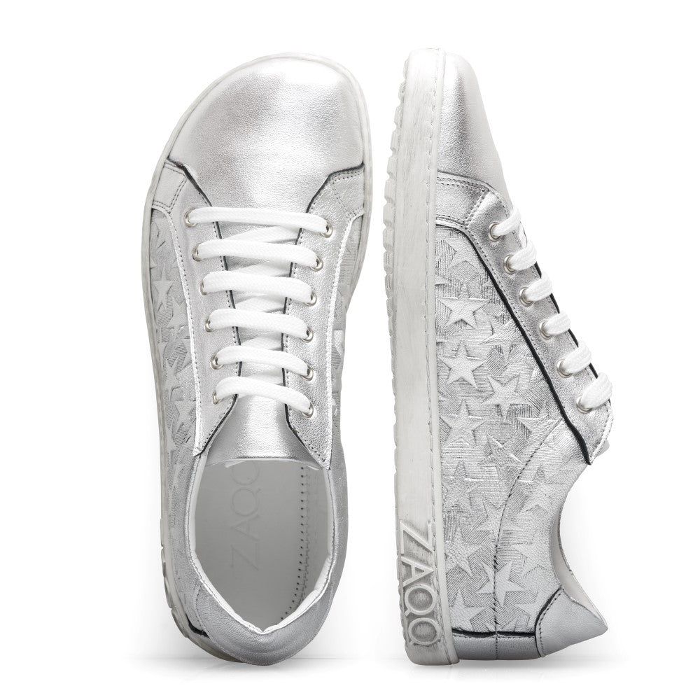 SLOQ Stars Silver - ZAQQ Barfußschuhe