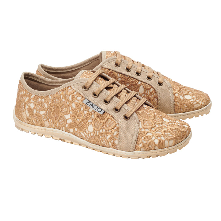 QELLY Beige Gold - ZAQQ Barfußschuhe